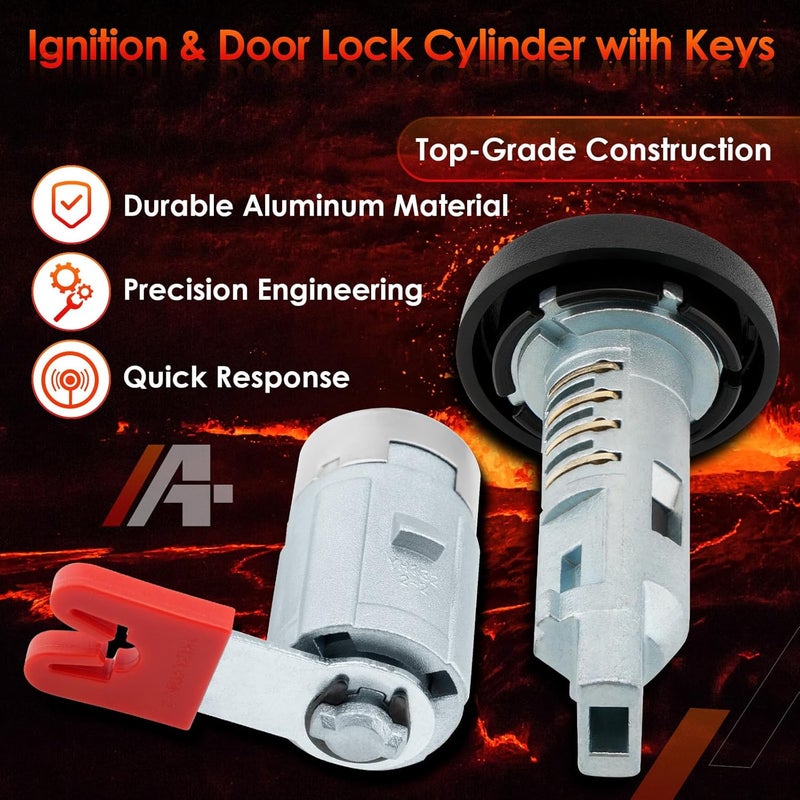 ATRACYPART Ignition Switch & Door Lock Cylinder with Keys (with Chip), Compatible with 2007-2013/2014 Chevy GMC Silverado Suburban Avalanche Tahoe Sierra Yukon 1500/2500/3500, Replaces# 924-796, 20825032 - Image 4